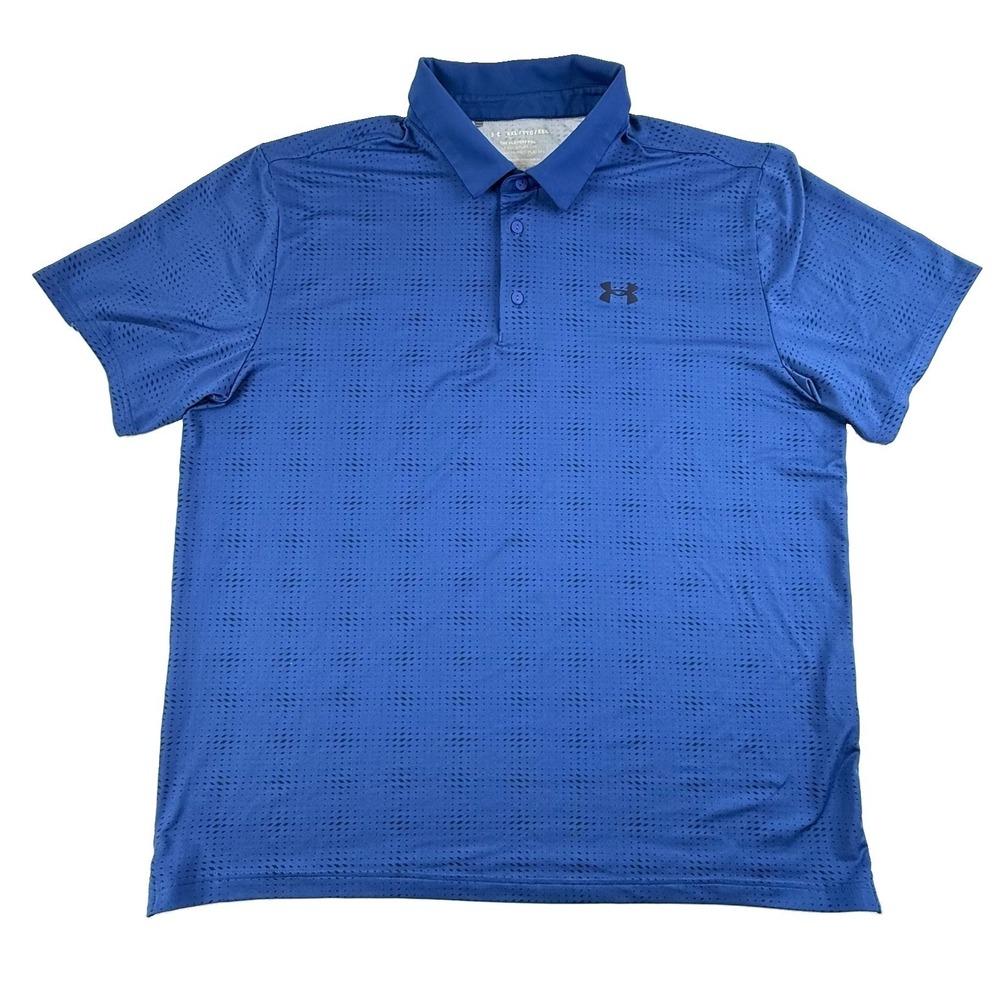 Under Armour UA Playoff 3.0 Printed Polo Blue Mirage Midnight Navy Mens XXL